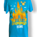 Disney  Parks Unisex Tee Size Small This Is My Summer Home Blue Yellow Tee‎ Shirt Photo 0