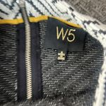 Anthropologie Anthropology W5 Sweater Womens Size S White Black Geometric Knit Cotton Zip Back Photo 3