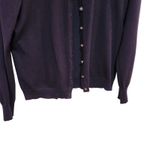 Melrose Chic Purple Long Sleeve Crew Neck Button Front Cardigan Sweater Medium Photo 2