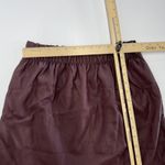 ZARA Knit Skirt Womens Large Burgundy Faux Leather Pull On Pockets Lined Modern Photo 5