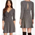 Free People  Heartstopper Dress Gray XS Long Sleeve Tweed Mini Fit & Flare Skater Photo 0