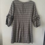 Gabby Skye Gray Plaid Ruffle Sleeve Shift Dress Photo 2