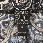 Clara Sun Woo Textured Patterned Blue Flowy Pants Size XL NEW with Tags Photo 5