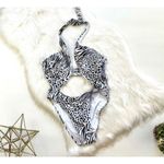 Xhilaration NWT Womens Xhiliration Zebra Animal Print Cutout Swimsuit Bathing Suit - Sz L Photo 3