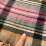 Begg & Co Scarf Plaid Lambswool Angora‎ 13"x68" Fringe Tan Pink Photo 5