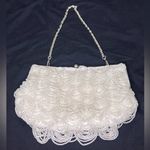 Beaded Evening Party Wedding White‎ Handbag Purse Chain Strap Kiss Lock Closure White Photo 7