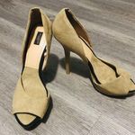 ZARA Basic Open Toe Neutral Suede Stiletto Heels Size 40/ 9.5 Photo 0