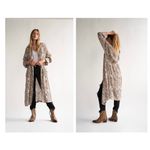 Free People Wild Nights Snake Print Pattern Long Duster Cardigan Medium Photo 5