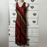 Y2K Safari Print Maxi Dress Red Size 4P Photo 3