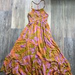 Free People Heat Wave Floral Maxi Midi Halter Dress Sundress in Gold Size XS Photo 2