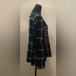 Loft - Flannel Print Long Sleeve Top With Flower Detailing Size L Photo 2