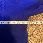 Karen Scott Karen Scott Womens Large Blue Embellished Diamond Knit Long Sleeve Sweater Photo 3