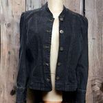 Bum Equipment  Mandarin Collar Stretch Denim Button Up Blue Jean Jacket Cotton M Photo 1