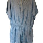 J.Crew  Linen/Cotton Blend Scalloped Sleeve Romper Size Large Photo 4