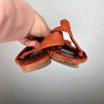 VIC MATIE Women's Orange Leather Knotted Square Toe Flat Sandals Size 38.5 Photo 5