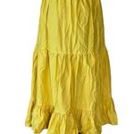 Japna NWT  YELLOW COTTON TIRED MIDI SKIRT Photo 2