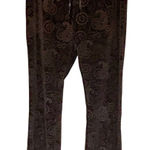 Pretty Attitude Black Velvet Embossed Paisley Print Flare Leg Pant Photo 0