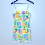 Impeccable‎ Pig Fore Let's Get Away Summer Fruit Rickrack Trim Dress Size S NWT Yellow Photo 3