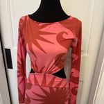 Kimchi Blue  Urban Outfitters Pink Red Print Backless Dress Tie Bavk Bow NWOT Photo 4