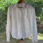 Anthropologie Meadow Rue White And Red Confetti Button Down Shirt Size 6 Photo 0
