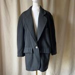 Vintage Andrea USA Wool Boyfriend Blazer in Green Gray w/ Satin Lining L/XL Size L Photo 1