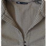ZARA  Houndstooth Cropped Blazer Jacket Long‎ Sleeve Button Down Women's XS Photo 6