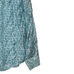 VanHeusen Women's Long Sleeve Cuffed Button Up‎ Shirt Blue Leopard Print XL NWT Photo 2