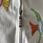 Quacker Factory White Jacket Medium Fish Embroidered Rhinestone Photo 7