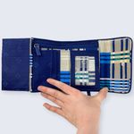 Vera Bradley  Santiago (Summer 2017) Blue Gray Teal Small Trifold Snap Wallet Photo 4