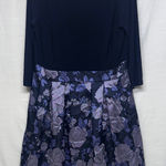 Elle  Navy and Lavender Floral Long Sleeve Dress Photo 0