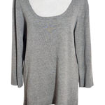 Cyrus  Gray Scoop Neck Knit Top Size Large Gray Knit Top Photo 0