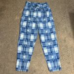 Robert Rodriguez Robert Rodriquez Hollie Plaid Ruffle Paperbag Tie-Waist Trouser Pant Blue 6 Photo 4