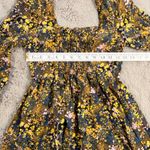 Urban Outfitters  Floral Print Romper‎ Black Yellow Long Sleeve Square Neck Y2K Photo 1