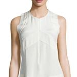 IRO Diamant Front Zip Ivory Sleeveless Blouse Size 42/M Top Photo 2