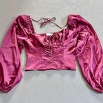 ASTR The Label Wine Red Milkmaid Balloon Sleeve Top Size M NWT Photo 1