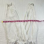 ZARA  White Textured V-Neck Bodysuit with Gold Rings Photo 4