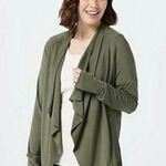 Zuda ZSol Drape Front Cardigan in olive green Size 3X Photo 0