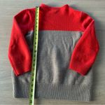 J.Crew  Orange Tan 100% Merino Wool Rollneck Pullover Sweater Size S Colorblock Photo 5