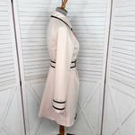 Elle  Double‎ Breasted Belted Trench Coat Blush Pink Black Piping Trim 6 Photo 2