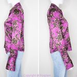 Linda Allard Ellen tracy silk floral print purple shirt, size Petite 2 Photo 2