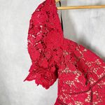 Self Portrait Fuschia Flower Lace Mini Dress Size US 8 Photo 7