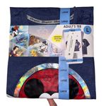 Disney ‎ 100 Unisex Character Licensed Navy Heathered Short Sleeve T-shirt Large Photo 0