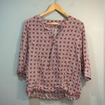 Anne Carson Brick  Patterned Blouse Size L EUC Photo 3