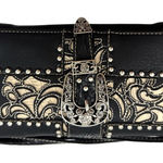 Western Cross Design Studded Wallet Black Photo 0