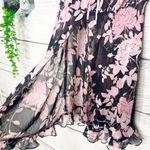 Vintage California Dynasty Sheer Black & Pink Floral Chemise Lingerie Size Large Photo 3