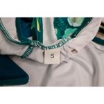 Tropical Floral Cut Out Tummy Teal Moderate Coverage 1pc Swimsuit SMALL Vacation Green Photo 6