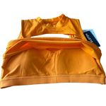 Peloton Women’s M Cadet Rib High Neck Cutout Sports Bra Bright Orange Athletic Photo 4