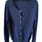 UB 100% Cashmere Navy Blue Cardigan Size Medium Photo 0