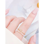 Boutique NEW Dainty Women's 14k Gold Filled‎ Bar Pearl Ring, Adjustable Photo 3