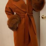 Pissenlit Wool+Cashmere, fox fur coat. S Brown Photo 2